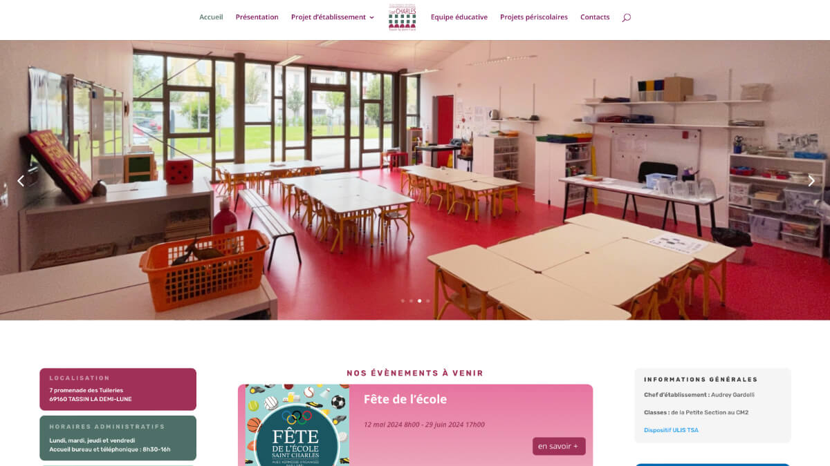 L’école Saint-Charles : création d’un site web pour une école